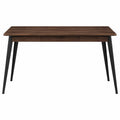 Bureau rectangulaire 120 cm x 60 cm x 75 cm avec tiroirs en panneau mélaminé bois foncé et acier noir
